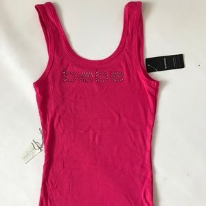 NWT Bebe pink logo tank top L, large
